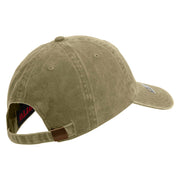 Licensed 18th Airborne Corps Embroidered Washed Solid Pigment Dyed Cotton Twill Brass Buckle Cap - Khaki OSFM