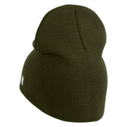 Veteran US Air Force Embroidered 8" Knit Short Beanie - Olive OSFM