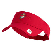 USMC Design Mark Embroidered Cotton Twill Sun Visor - Red OSFM
