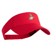 USMC Design Mark Embroidered Cotton Twill Sun Visor - Red OSFM