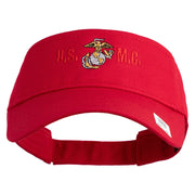 USMC Design Mark Embroidered Cotton Twill Sun Visor - Red OSFM