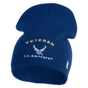 Veteran US Air Force Embroidered 8" Knit Short Beanie - Royal OSFM