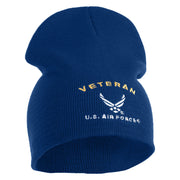 Veteran US Air Force Embroidered 8" Knit Short Beanie - Royal OSFM