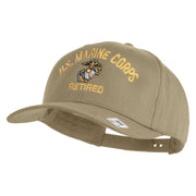 US Marine Corps Retired Design Embroidered Solid Cotton Twill Pro Style Cap - Khaki OSFM