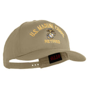 US Marine Corps Retired Design Embroidered Solid Cotton Twill Pro Style Cap - Khaki OSFM