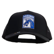 Licensed 18th Airborne Corps Embroidered Solid Cotton Twill Mesh Prostyle Cap - Black OSFM