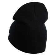 Retired US Air Force Embroidered 8" Knit Short Beanie - Black OSFM