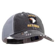 Licensed 101st Airborne Retired Embroidered Low Profile Special Cotton Mesh Cap - Black OSFM