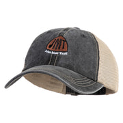 John Muir Trail Embroidered Pigment Dyed Mesh Cap - Black Khaki OSFM