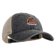 John Muir Trail Embroidered Pigment Dyed Mesh Cap - Black Khaki OSFM