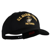 US Marine Corps Retired Design Embroidered Solid Cotton Twill Pro Style Cap - Black OSFM