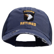 Licensed 101st Airborne Retired Embroidered Low Profile Special Cotton Mesh Cap - Navy OSFM