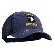 Licensed 101st Airborne Retired Embroidered Low Profile Special Cotton Mesh Cap - Navy OSFM