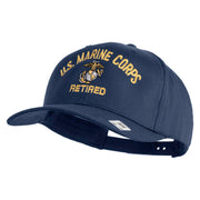 US Marine Corps Retired Design Embroidered Solid Cotton Twill Pro Style Cap - Navy OSFM
