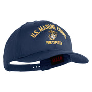 US Marine Corps Retired Design Embroidered Solid Cotton Twill Pro Style Cap - Navy OSFM