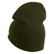 Retired US Air Force Embroidered 8" Knit Short Beanie - Olive OSFM
