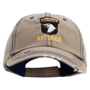 Licensed 101st Airborne Retired Embroidered Low Profile Special Cotton Mesh Cap - Khaki OSFM