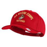 US Marine Corps Retired Design Embroidered Solid Cotton Twill Pro Style Cap - Red OSFM