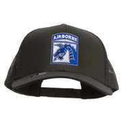 Licensed 18th Airborne Corps Embroidered Solid Cotton Twill Mesh Prostyle Cap - Charcoal OSFM