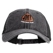 John Muir Trail Embroidered Pigment Dyed Mesh Cap - Black Black OSFM