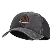 John Muir Trail Embroidered Pigment Dyed Mesh Cap - Black Black OSFM