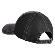 John Muir Trail Embroidered Pigment Dyed Mesh Cap - Black Black OSFM