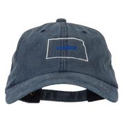 Kansas with Map Outline Embroidered Washed Cotton Twill Cap