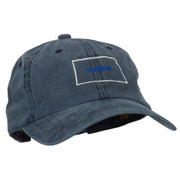 Kansas with Map Outline Embroidered Washed Cotton Twill Cap