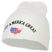 Keep America Great USA Flag Map Embroidered 8 Inch Short Beanie