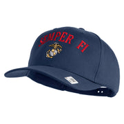 US Marine Semper Fidelis Design Embroidered Solid Cotton Twill Pro Style Cap - Navy OSFM