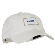 Kansas with Map Outline Embroidered Washed Cotton Twill Cap