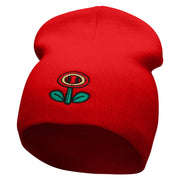 Game Flower Embroidered 8 Inch Short Beanie