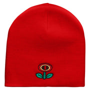 Game Flower Embroidered 8 Inch Short Beanie