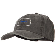 Kansas with Map Outline Embroidered Washed Cotton Twill Cap