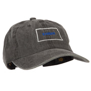 Kansas with Map Outline Embroidered Washed Cotton Twill Cap