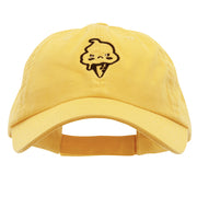 Angry Ice Cream Embroidered Low Profile Dyed Cotton Twill Cap