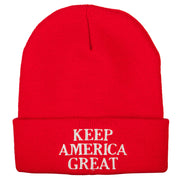 Keep America Great Three Line Letters Embroidered Long Beanie