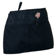 Chrysanthemum Embroidered 3 Pockets Chef's Apron - Navy OSFM