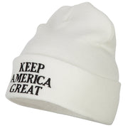 Keep America Great Three Line Letters Embroidered Long Beanie