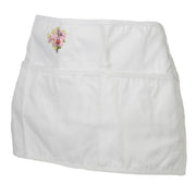 Chrysanthemum Embroidered 3 Pockets Chef's Apron - White OSFM