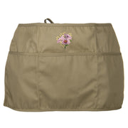 Chrysanthemum Embroidered 3 Pockets Chef's Apron - Khaki OSFM