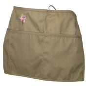 Chrysanthemum Embroidered 3 Pockets Chef's Apron - Khaki OSFM