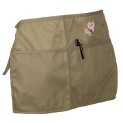 Chrysanthemum Embroidered 3 Pockets Chef's Apron - Khaki OSFM