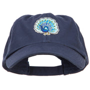 Peacock Bird Patched Low Profile Cotton Cap