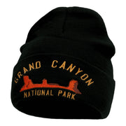 Grand Canyon Embroidered Long Knitted Beanie