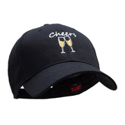 Sparkly Cheers Embroidered Solid Cotton Twill Low Profile Strap Cap