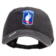 Licensed 173rd Airborne Brigade Combat Team Embroidered Washed Solid Pigment Dyed Cotton Twill Brass Buckle Cap - Black OSFM