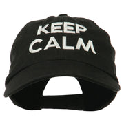 Keep Calm Embroidered Low Profile Washed Cap