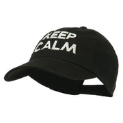 Keep Calm Embroidered Low Profile Washed Cap