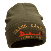 Grand Canyon Embroidered Long Knitted Beanie